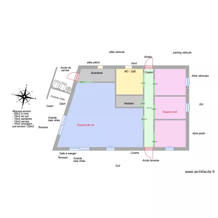 maison Eliane trap&eacute;zo&iuml;dale 05. Plan de 