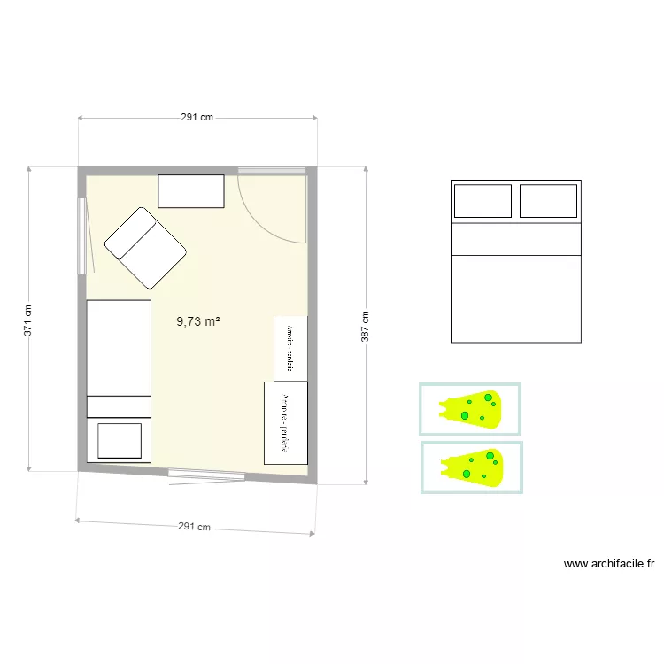 Petite Chambre Etage 1. Plan de 