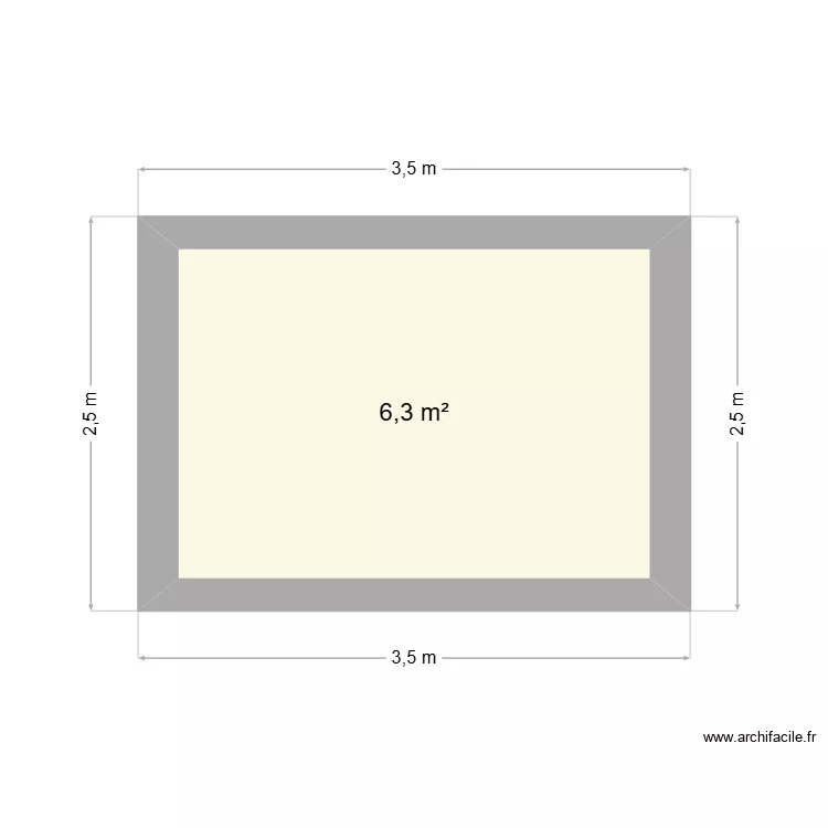 Plan Sol Abri de jardin. Plan de 1  et 6 m²