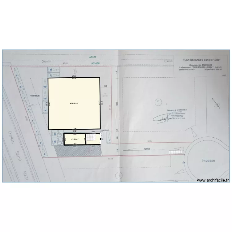PLAN AVEC ESCALIER QUART TOURNANT. Plan de 