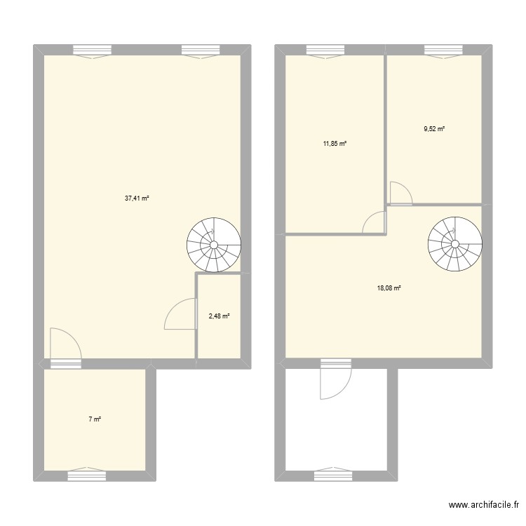 VERNAY. Plan de 6 pièces et 86 m2