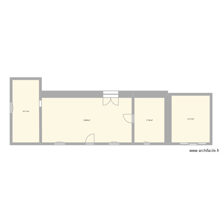 BERCHERES. Plan de 4 pièces et 74 m2