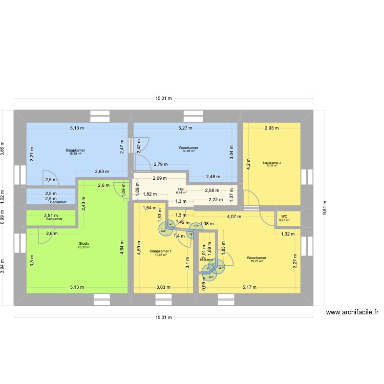 Marc Midden verdieping vloerverwarming. Plan de 0 pièce et 0 m2