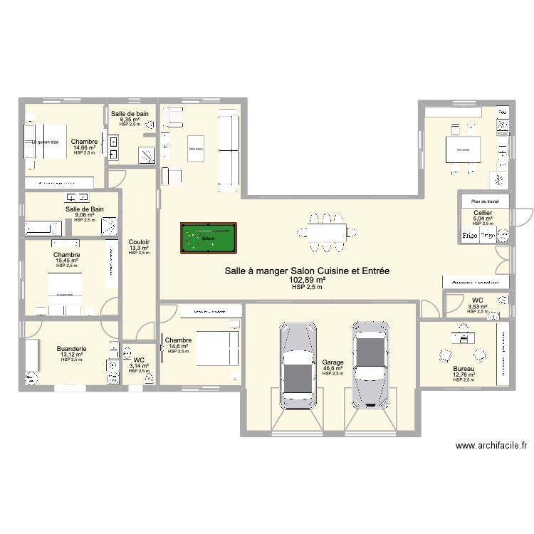 PLAN DEFINITIF 1. Plan de 13 pièces et 261 m2