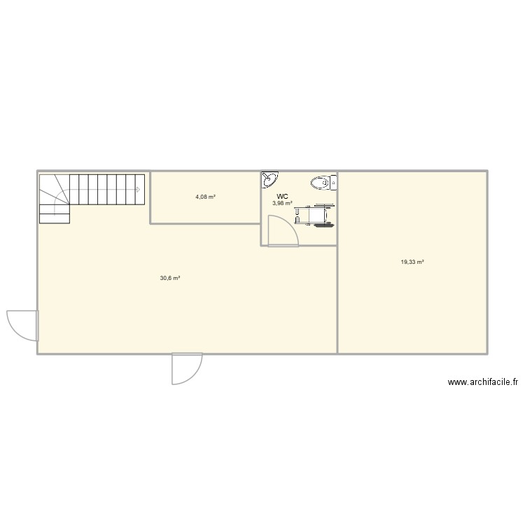 fc cassel. Plan de 4 pièces et 58 m2