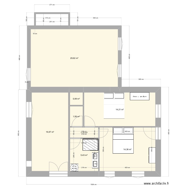 18Bis marennes. Plan de 8 pièces et 85 m2