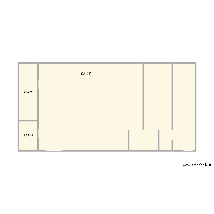 SHACH PIZ. Plan de 3 pièces et 44 m2