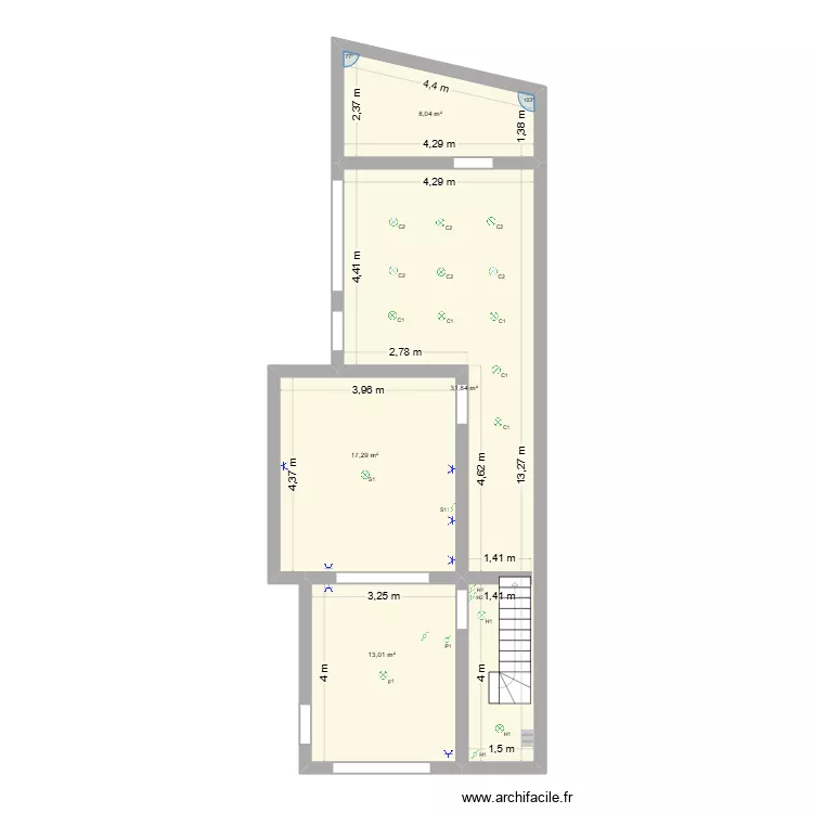 Patricia. Plan de 4  et 70 m²