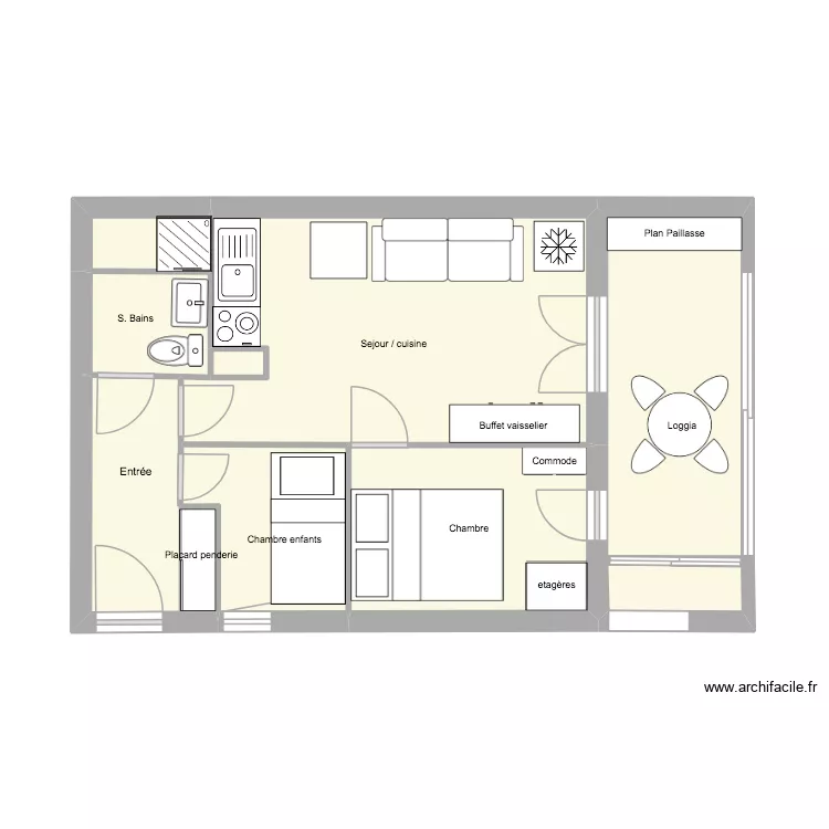 Appartement LE BARCARES. Plan de 9  et 37 m²