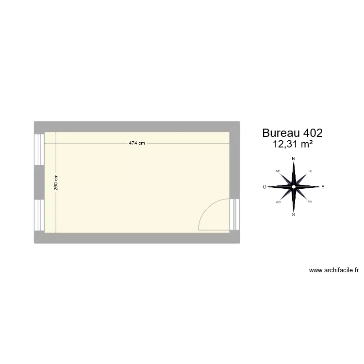 Bureau R 402. Plan de 
