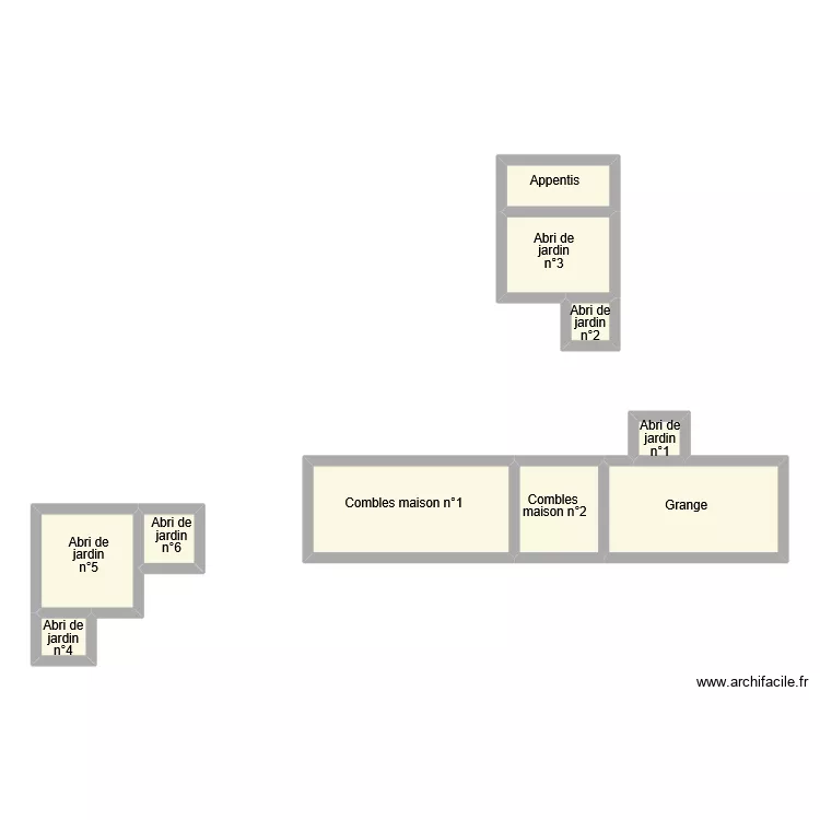 blot dependance. Plan de 10  et 52 m²