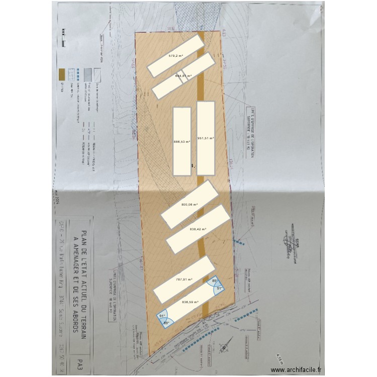 BERTHIL FLEURIMONT. Plan de 8 pièces et 6325 m2