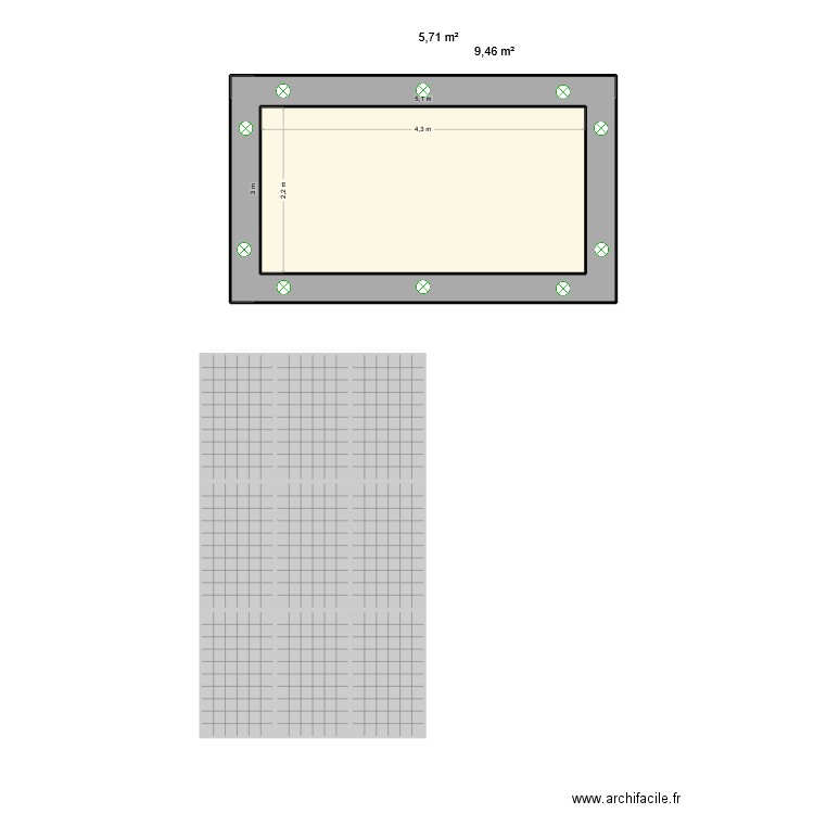 HAMZA. Plan de 2 pièces et 25 m2