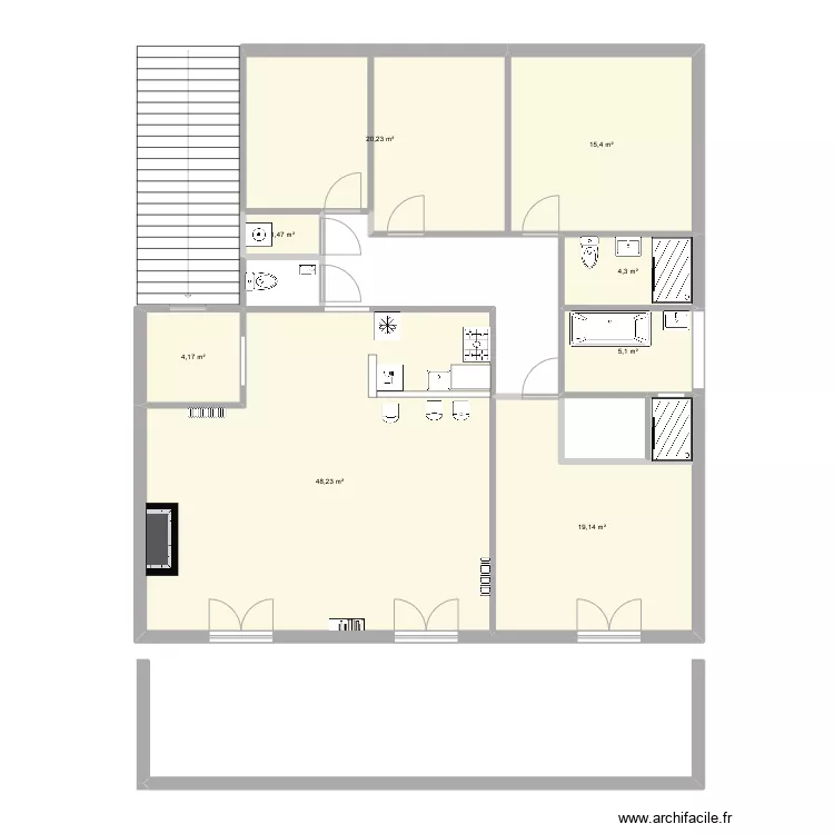 bureau cannes 1er &eacute;tage. Plan de 