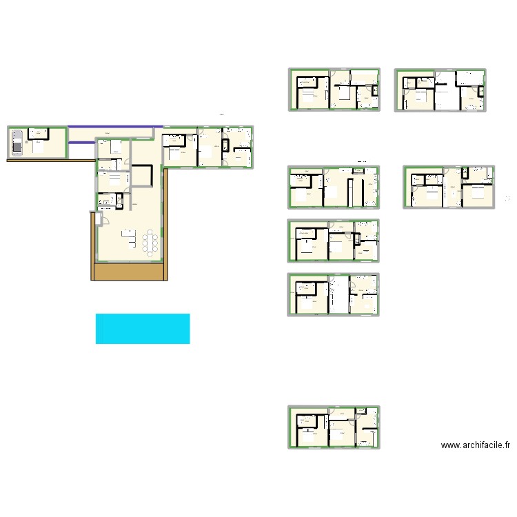 maison la sabine V6. Plan de 66 pièces et 755 m2