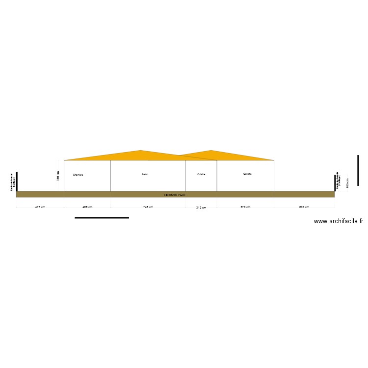 Plan coupe AVANT. Plan de 0 pièce et 0 m2