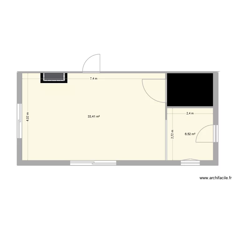 20260921-Zone jour. Plan de 3 Pièces et 44 m² 20260921-Zone jour. Plan de 3 Pièces et 44 m²