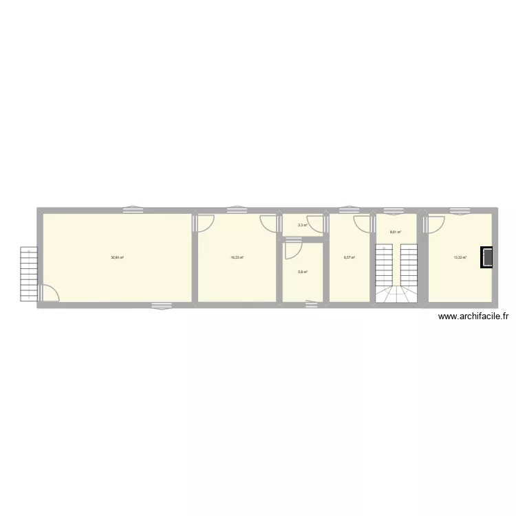 Mas Forcalquier Etage. Plan de 7  et 86 m²
