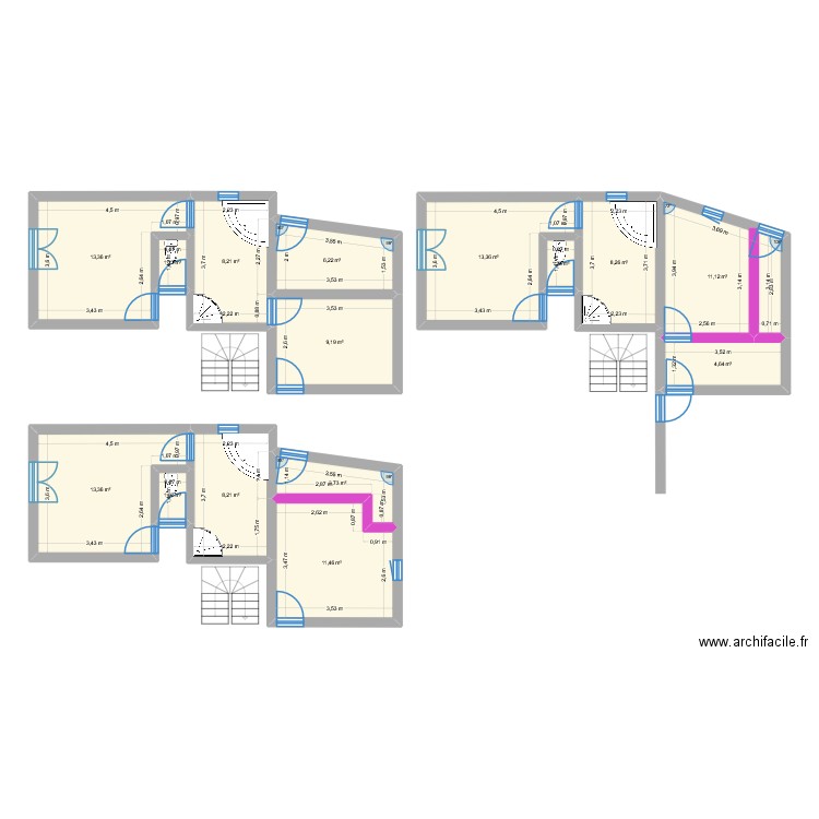 5eme stanza 2. Plan de 10 pièces et 77 m2
