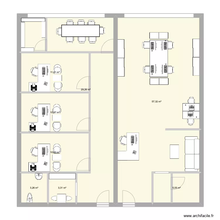 bureau administration + TRANSIT. Plan de 