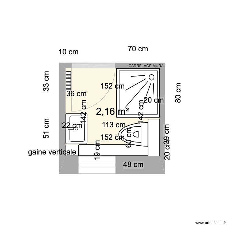 SDB R0 CHATENOIS . Plan de 0 pièce et 0 m2