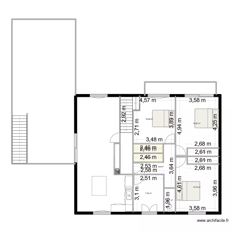 Replonges Etage 3. Plan de 10 et 69 m² Replonges Etage 3. Plan de 10 et 69 m²