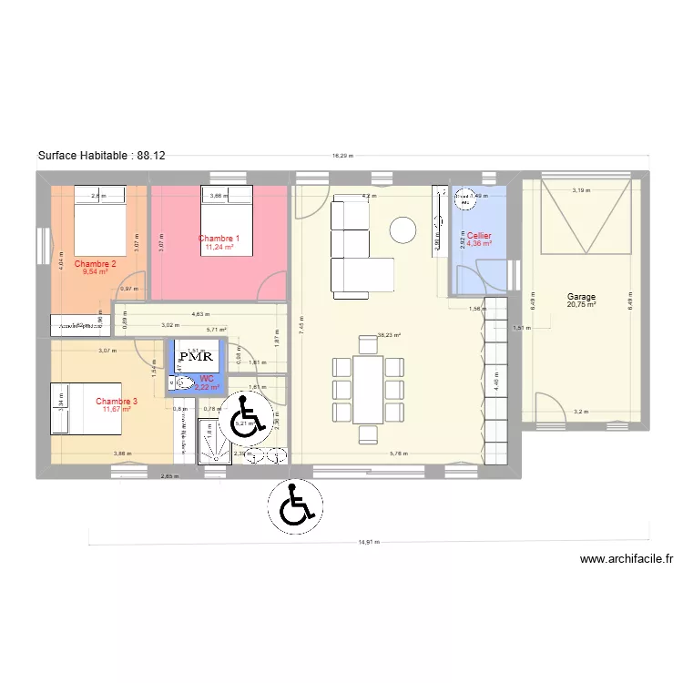 CALDU Propo 4. Plan de 9  et 109 m²