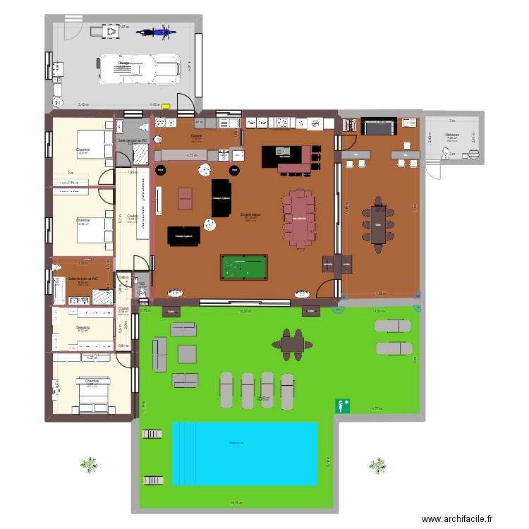 BonannoSud grande travertin 10x10. Plan de 15 pièces et 416 m2