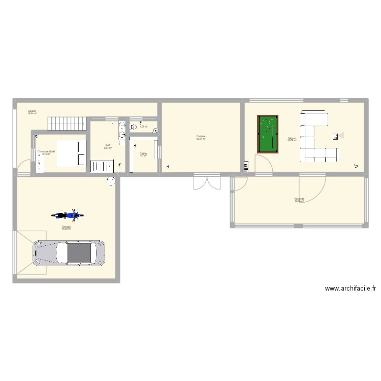 Maison Gaël. Plan de 9 pièces et 180 m2