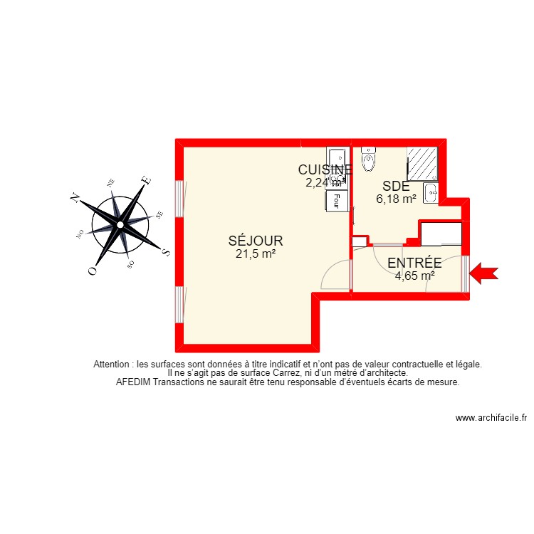 BI 19131 - . Plan de 7 pièces et 47 m2