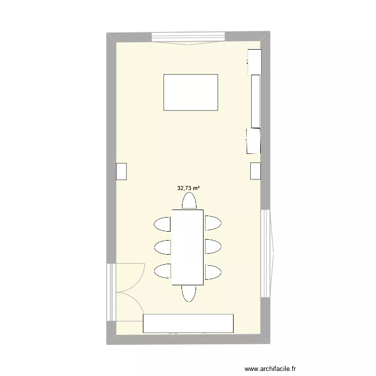 salle &agrave; manger. Plan de 