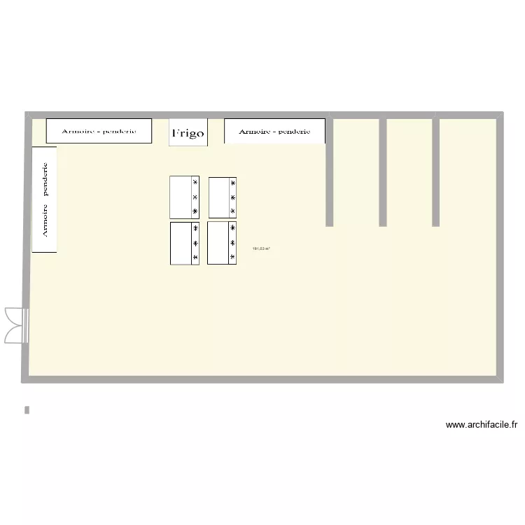 plan gamn vert. Plan de 1  et 191 m²