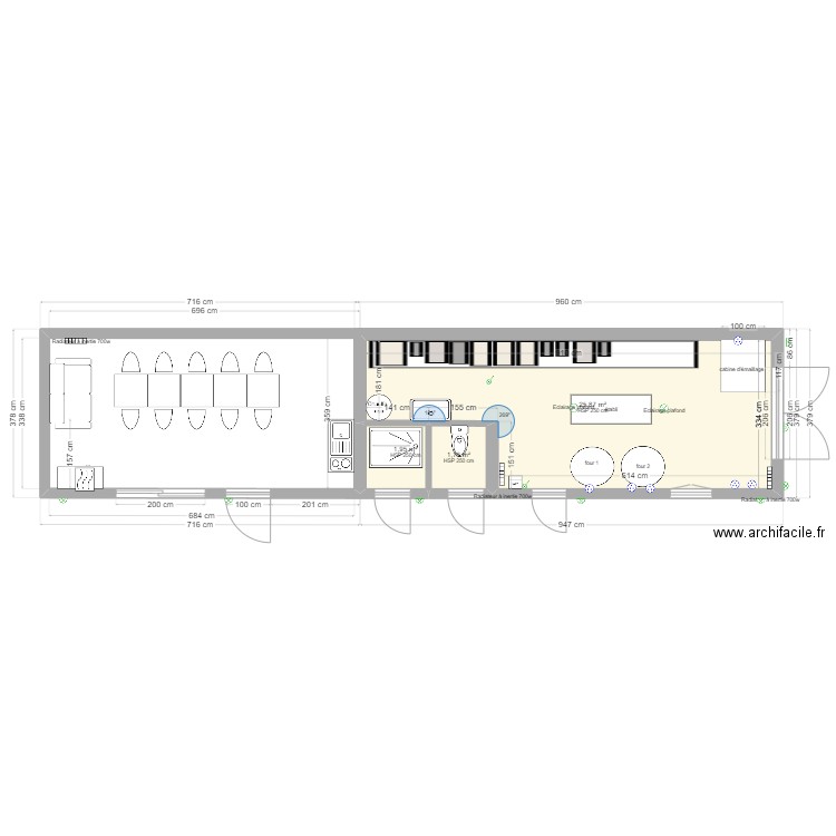 ATELIER SOPHIE projet 2. Plan de 3 pièces et 30 m2