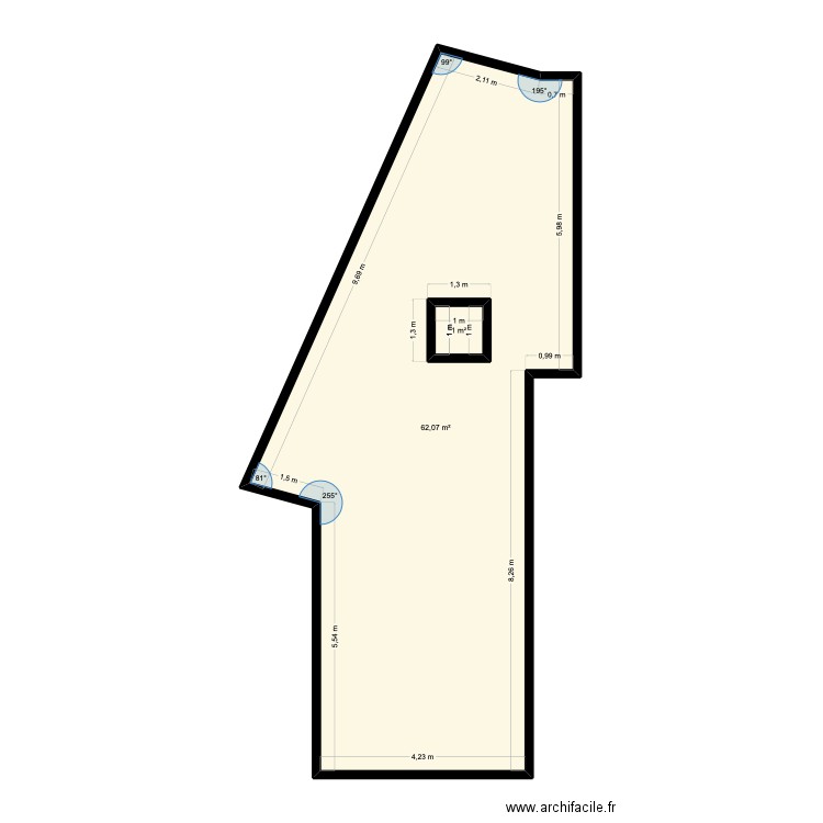 mt YANN MAR coghy. Plan de 2 pièces et 65 m2
