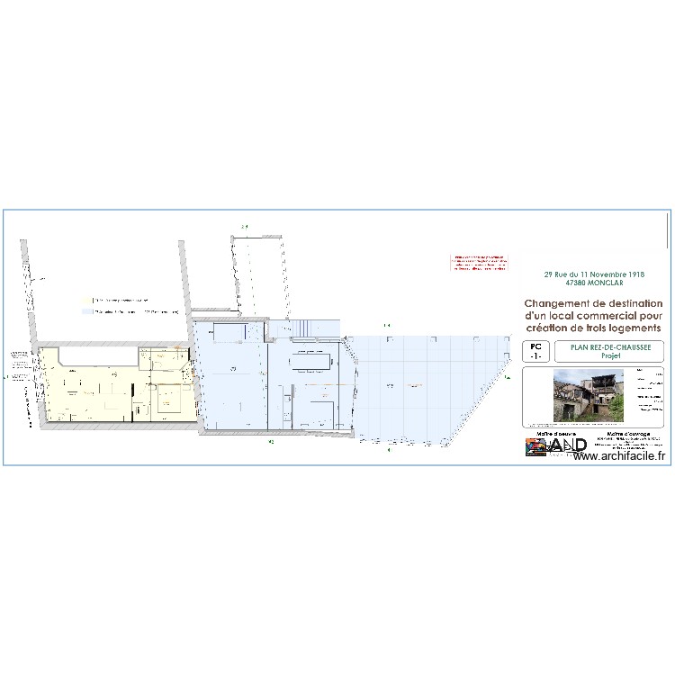 MONCLAR RDC . Plan de 0 pièce et 0 m2