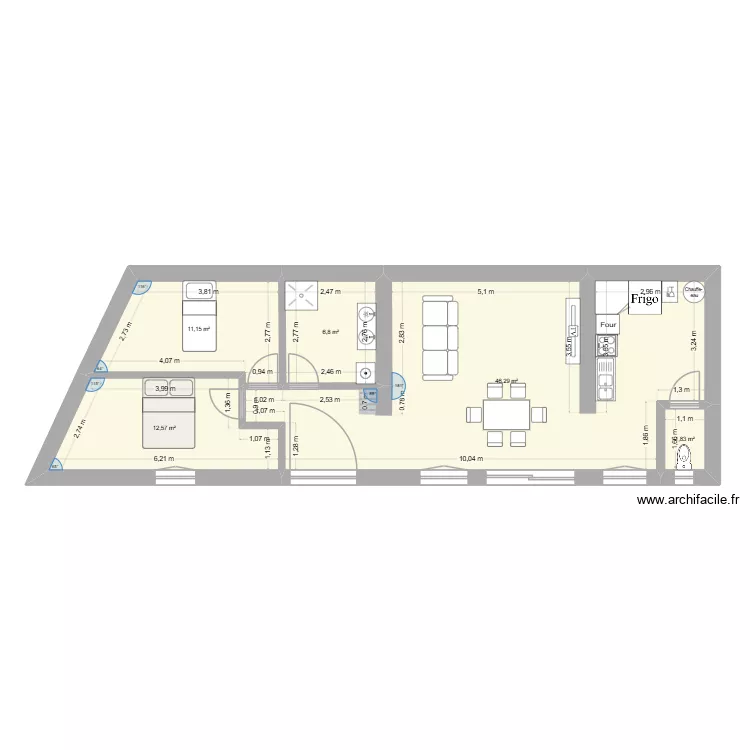 plan dependance. Plan de 5 Pièces et 79 m²