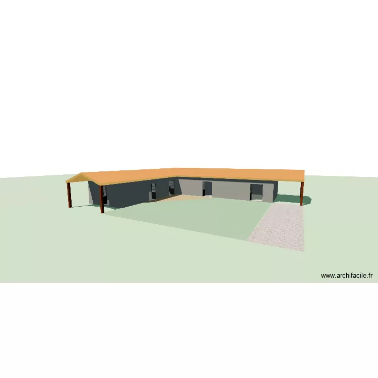 Plan maison 2 avec toiture. Plan de 8  et 122 m²