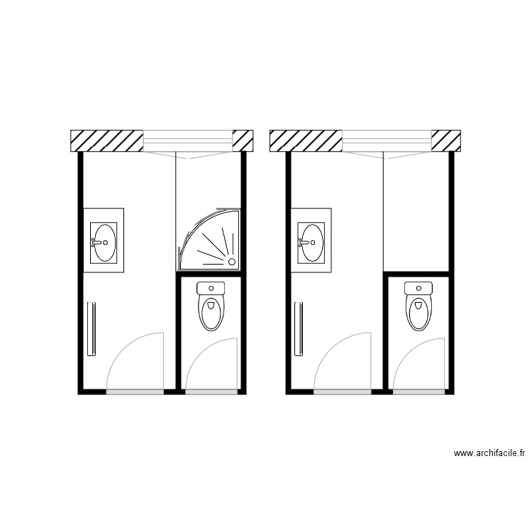 SAMUEL. Plan de 2 pièces et 3 m2