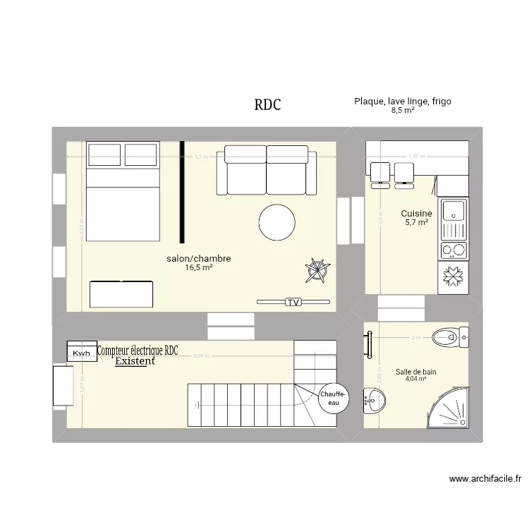 rez-de-chaussée. Plan de 4 et 28 m² rez-de-chaussée. Plan de 4 et 28 m²