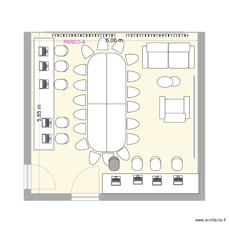 PAREO-A. Plan de 1 pièce et 35 m2