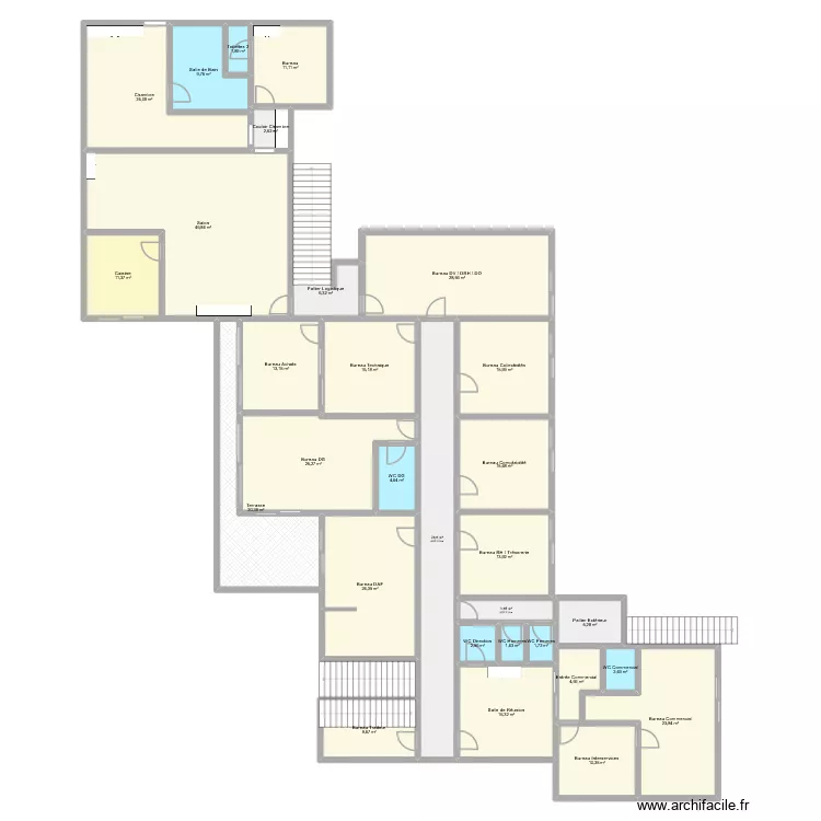 Administration. Plan de 30  et 406 m²