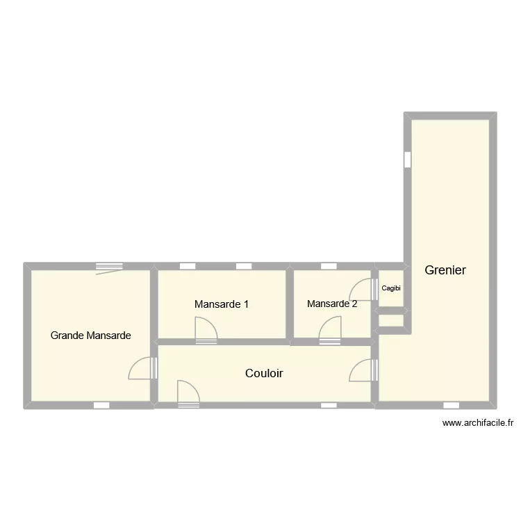 Chateau 2&egrave;me &eacute;tage. Plan de 7  et 90 m²