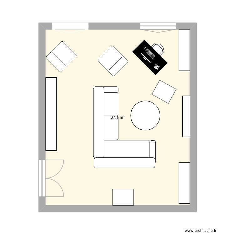 Salon Ajaccio. Plan de 1 pièce et 37 m2