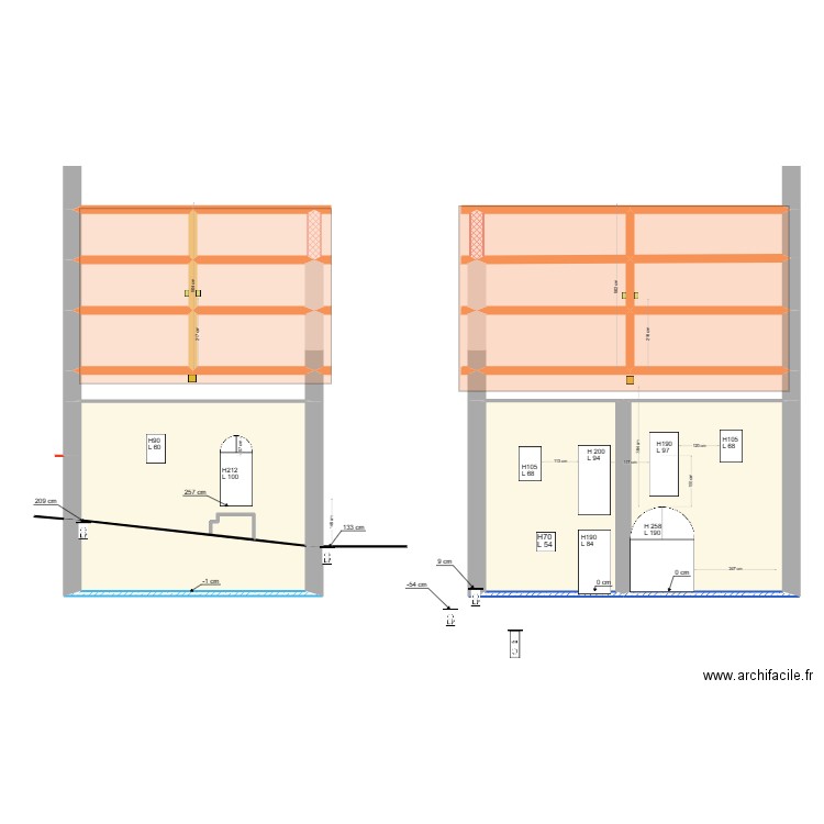 grange cote . Plan de 18 pièces et 166 m2