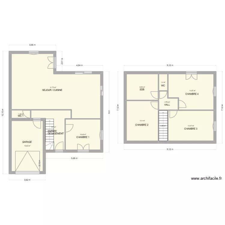 BALCAEN. Plan de 12  et 134 m²