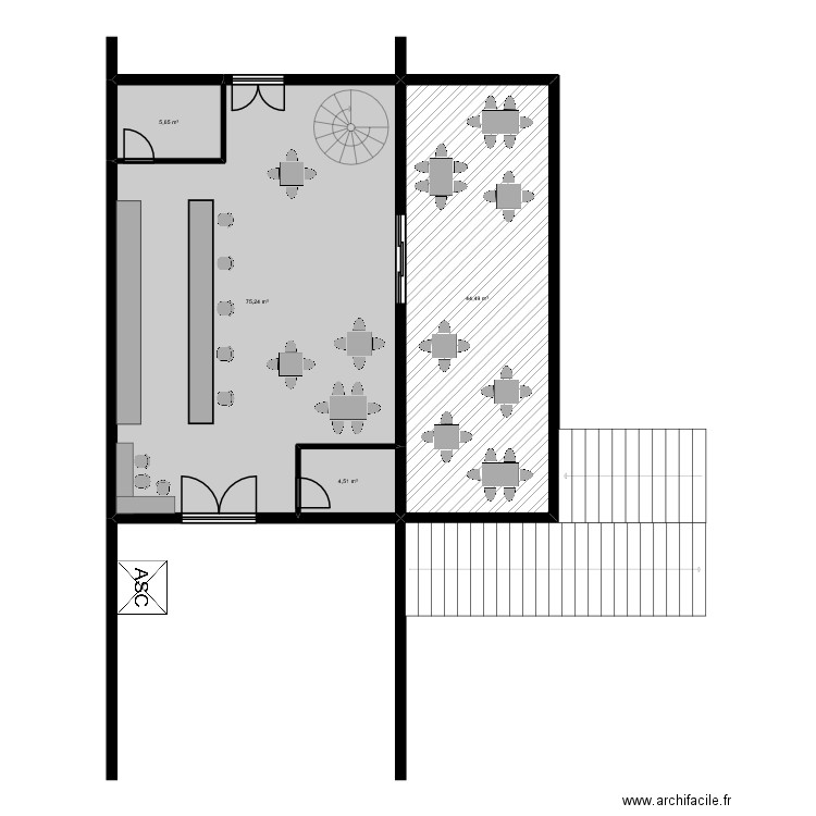 Petite ceinture. Plan de 4 pièces et 130 m2