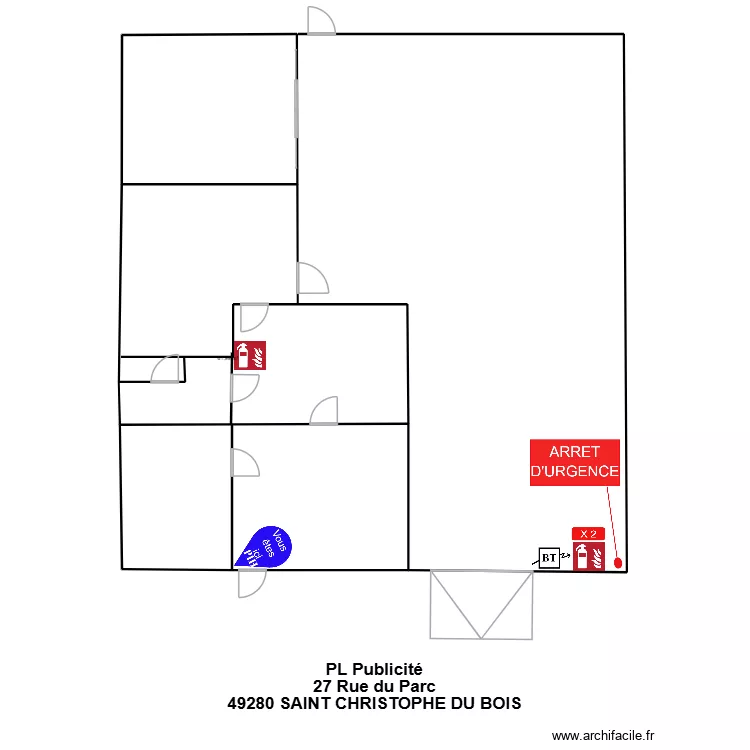 Plan PL Publicit&eacute;. Plan de 3  et 107 m²