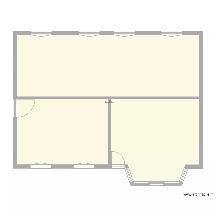 maison. Plan de 1  et 107 m²