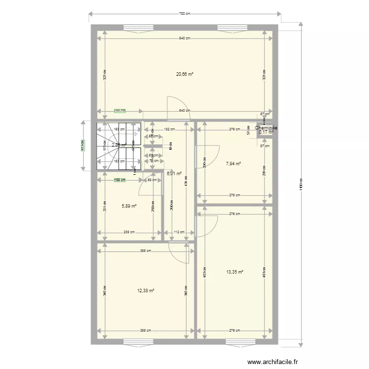 Proto etage 2026. Plan de 8 Pièces et 69 m² Proto etage 2026. Plan de 8 Pièces et 69 m²