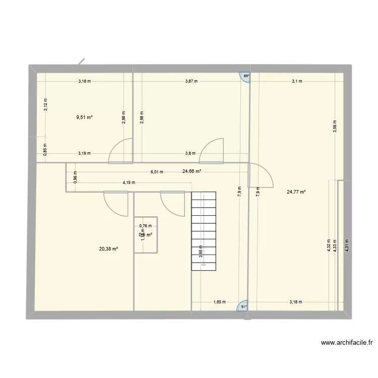 guyencourt. Plan de 5  et 80 m²